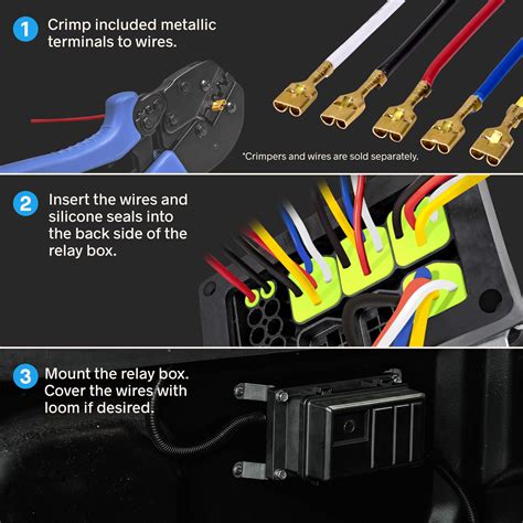 12V Auto Waterproof Fuse Relay Box Block [6 Bosch Style Relay Holder ...