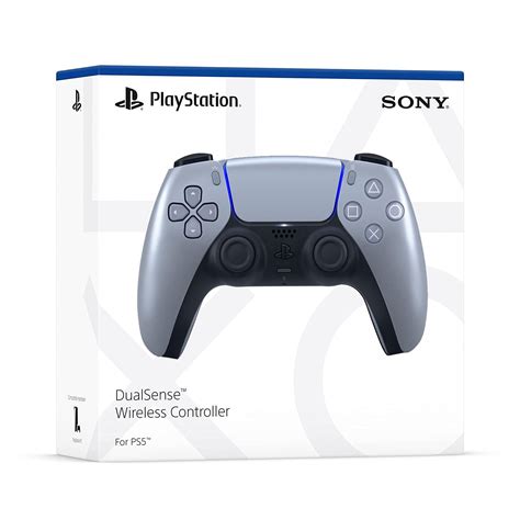 PS5 Official Sony DualSense Wireless Controller (Sterling Silver) + 1 ...