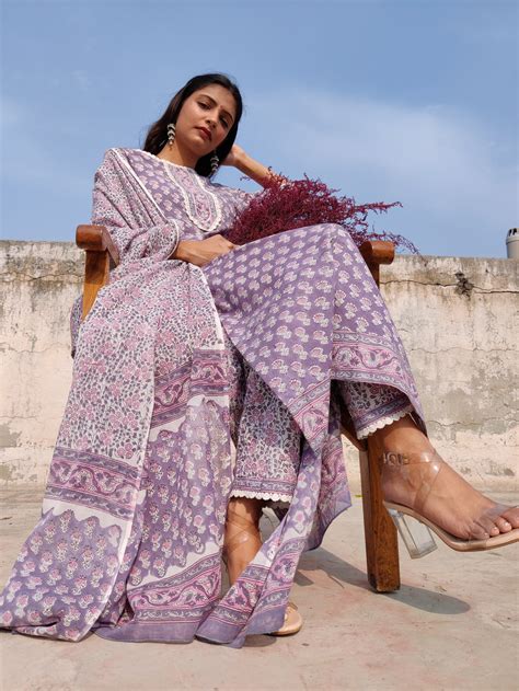 Jamni Zaira Set Of Kurta Pant Dupatta – InduBindu