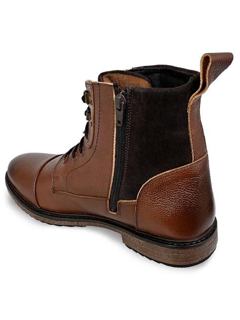 Allen Cooper Men's Genuine Leather Comfortable Boots With Memory Foam ...