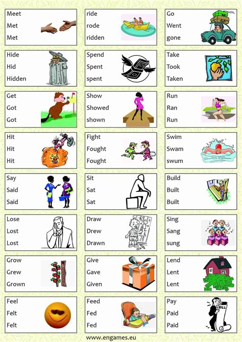 Irregular Past Tense Verbs Grade 1 at Florence Mosley blog