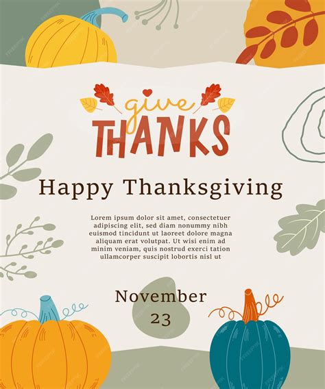 Premium Vector | Thanksgiving template for invitation or poster
