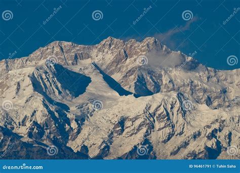 Kanchenjunga Peak with Visible Glacier from Sandakphu Stock Image ...
