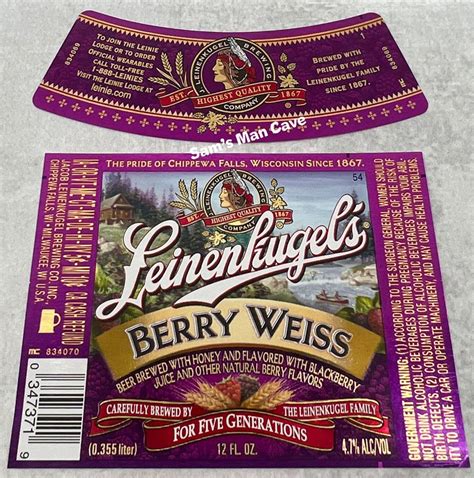 Leinenkugel's Berry Weiss Beer Label with neck | Beer label, Weiss beer ...