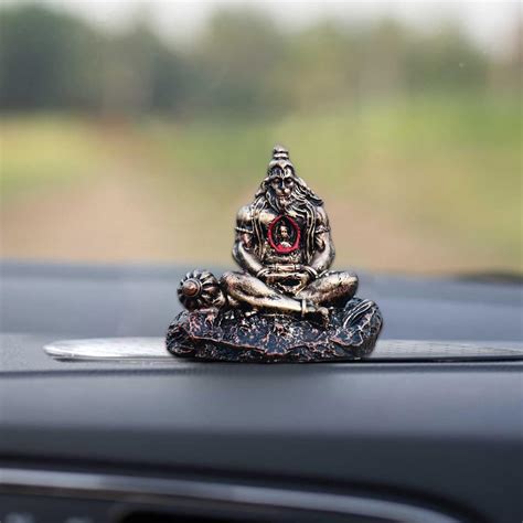 Buy Saugat Traders Meditating Hanuman Idol Ram Lalla in Heart for Car ...