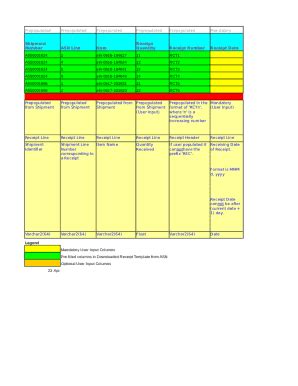 Fillable Online Pre filled columns in Downloaded Receipt Template from ...