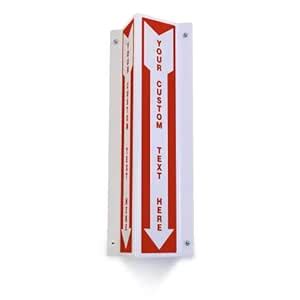 SmartSign Custom Two-Sided V-Shaped Projecting Sign with Down Arrow ...