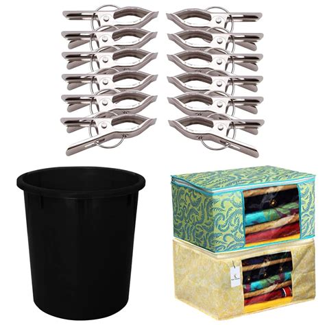 Kuber Industries Stainless Steel Cloth Drying Pegs Set of 12 Pcs/Silver ...