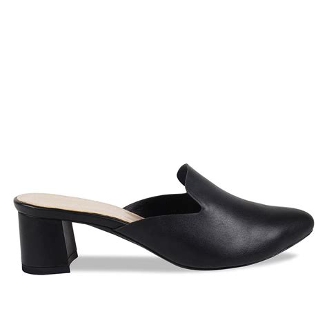Buy ROCIA Women's Black Mule Block Heels at Amazon.in