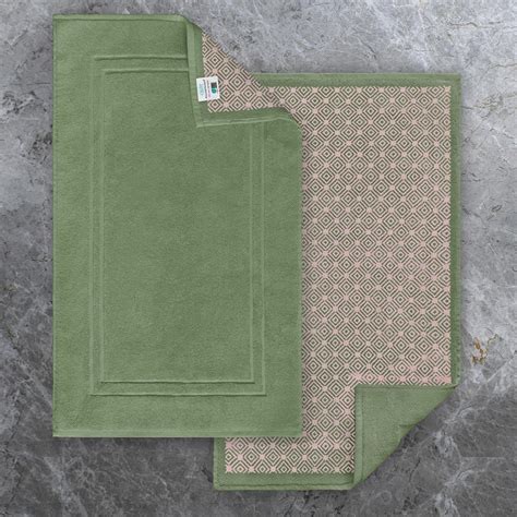 Amazon.com: Green Cotton Bath Mats with Non Slip Feature Set of 2 ...