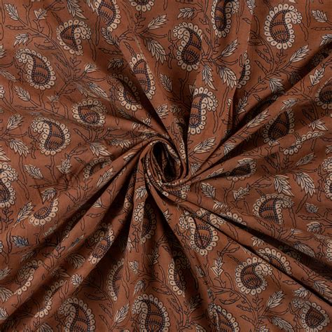 Dabu Hand Block Paisley Printed Soft Cotton fabric
