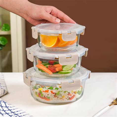 Nestro Pro Leakproof Food Containers Set Of 3 Round 400ml 600ml 950ml ...
