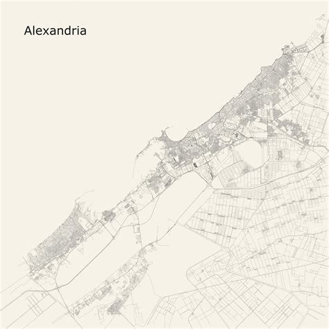 Premium Vector | City road map of alexandria egypt
