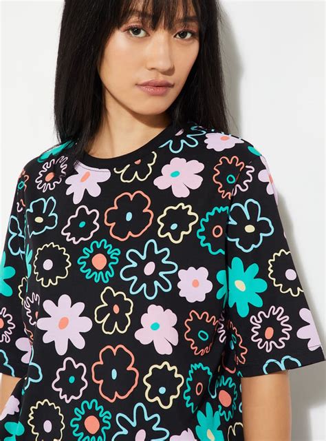 Buy URB_N Women Floral Print Relaxed Fit T-shirt Online at just Rs. 399 ...