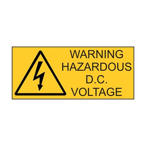 Hazardous D.C. Voltage - 70mm x 30mm - Discount Safety Signs New Zealand