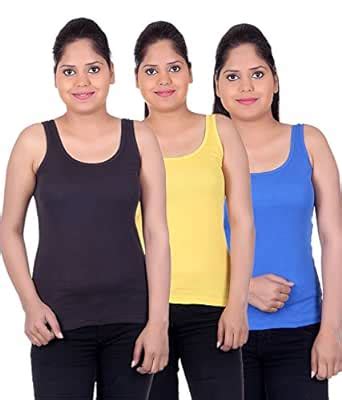 White Moon Vests & Camisoles - Pack of 3 Multicolour : Amazon.in: Fashion