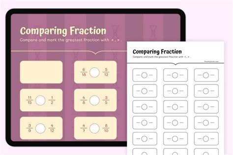 Grade 2 Compare Unit Fractions Using Relation Symbol 的图像结果
