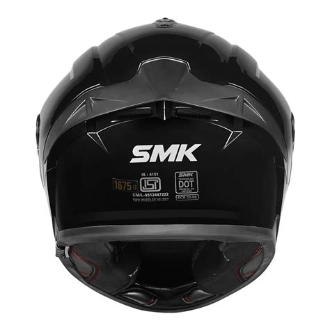 SMK Typhoon Solid Gloss Black Helmet | Helmet with Pinlock & D-ring ...