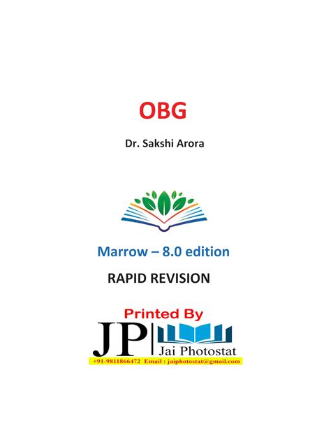 Buy MARROW 8.0 RAIPID REVISION ( SAKSHI ARORA MAAM ) . OBG COLOUR NOTES ...