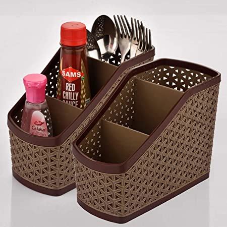 Kuber Industries Plastic 2 Pieces Multi-Purpose Compact Desk Storage ...