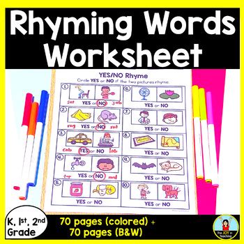 Rhyming Words Worksheet by The Joy in Teaching | TPT