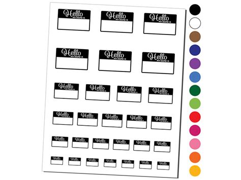 Hello My Name Is Label Tag Temporary Tattoo Water Resistant Fake Body ...