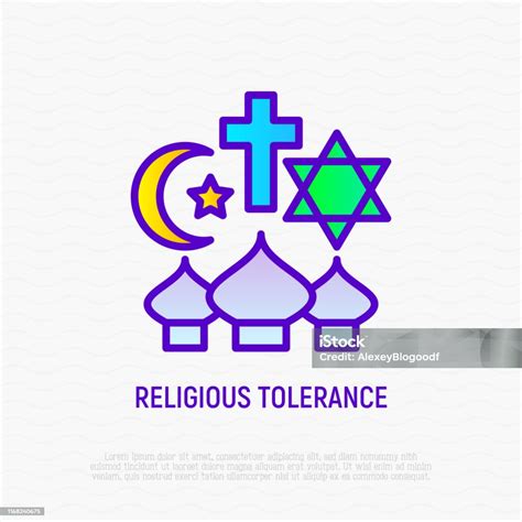 Vetores de Ícone Da Linha Fina Da Tolerância Religiosa Respeito Interreligioso Ilustração ...