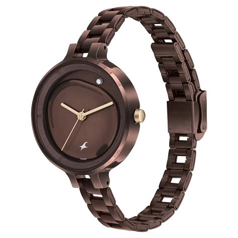 Buy Online Fastrack MetaWe Quartz Analog Brown Dial Stainless Steel ...