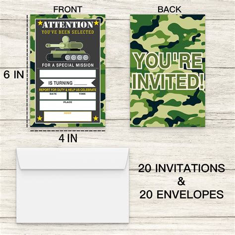 Free Printable Military Birthday Invitations