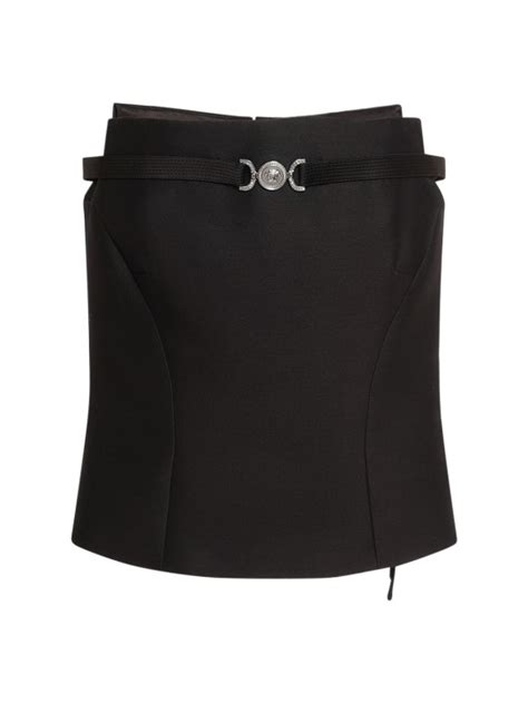 Wool & silk twill strapless top - Versace - Women | Luisaviaroma