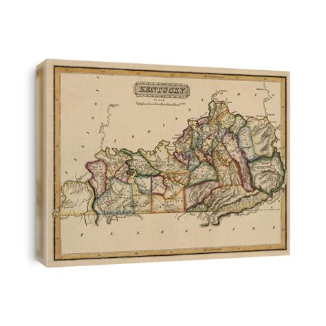 Old Map of Kentucky, c1817 Canvas Print | CanvasWorld