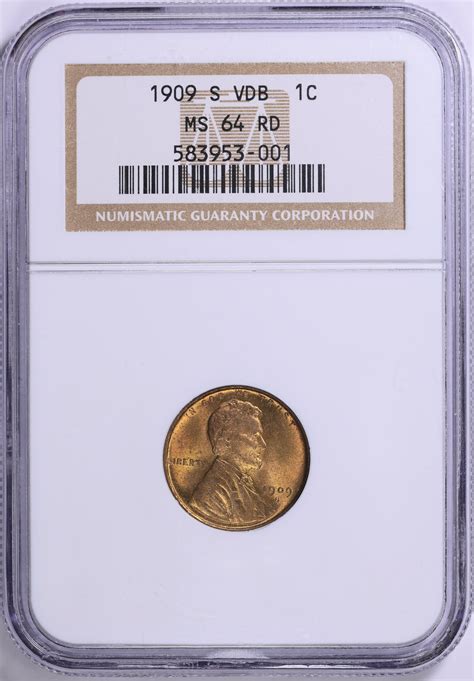 1909-S Lincoln Cent V.D.B. NGC MS-64 RD (Item 1808379 ...