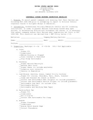 Fillable Online UNITED STATES MARINE CORPS CORPORALS COURSE ... Fax ...