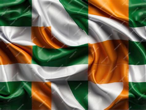 Premium Photo | A green white and orange flag is shown in this image