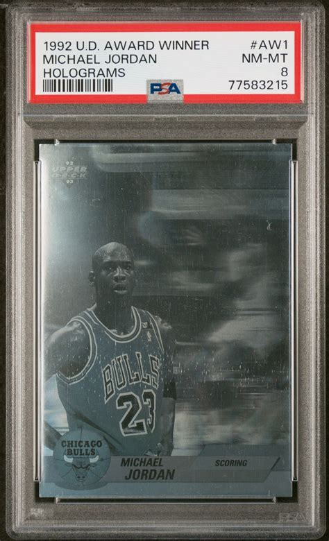 Michael Jordan 1992 Upper Deck Award Winner Holograms Card #AW1 Graded ...