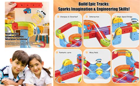 Magnetic Train Set for Kids – 38 Pcs with 1 Train, 36 Re-Assemble ...