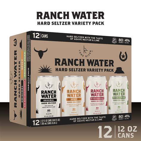 Lone River Ranch Water Hard Seltzer Variety Pack, 12oz Cans, 12pk ...