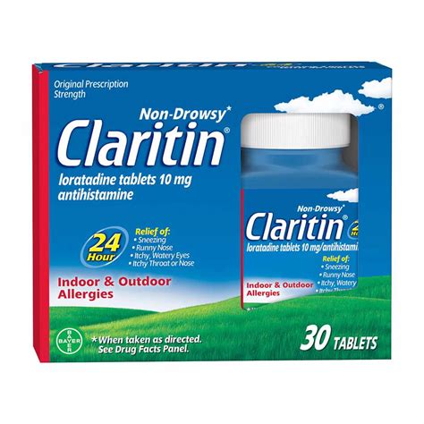 Buy Claritin 24 Hour Non-Drowsy 10 mg Allergy Relief Tablets, 30 ct ...