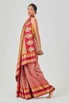Buy Red Zari Kanjeevaram Silk Checkered Saree With Running Blouse Piece ...