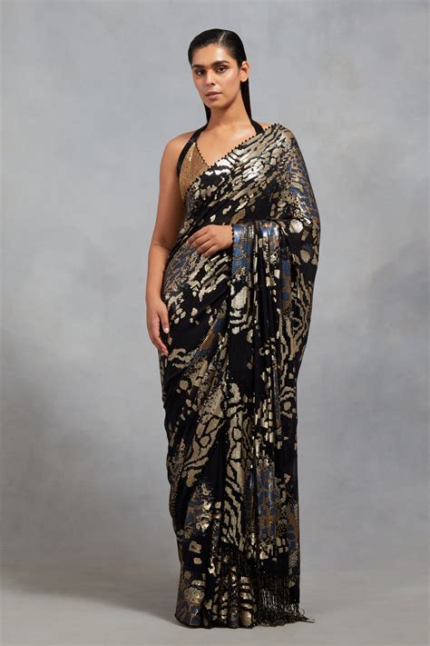 Shop Tiger & Leopard Sequin Sari Set – Nakul Sen