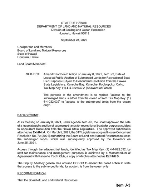 Fillable Online 09-23J-xAmend Prior Board Action of 1-8-21 J-2 Sale of ...