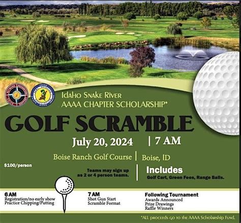 Idaho Snake River AAAA Scholarship Golf Scramble, Boise Ranch Golf ...