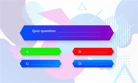 Design of quiz in blue color. Question and four answer option. Correct ...