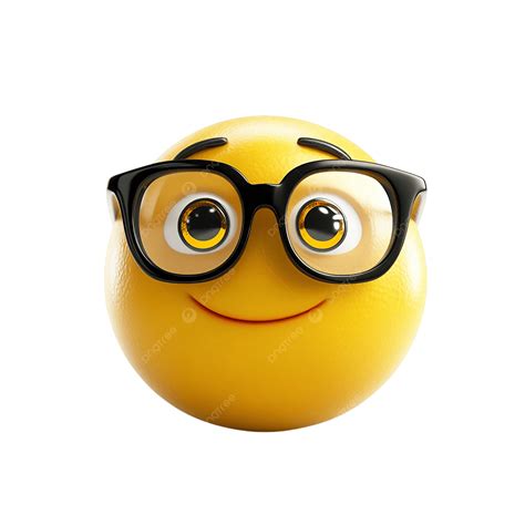 Smiley Face Emoji With Glasses And Nerd Expression Isolated On ...