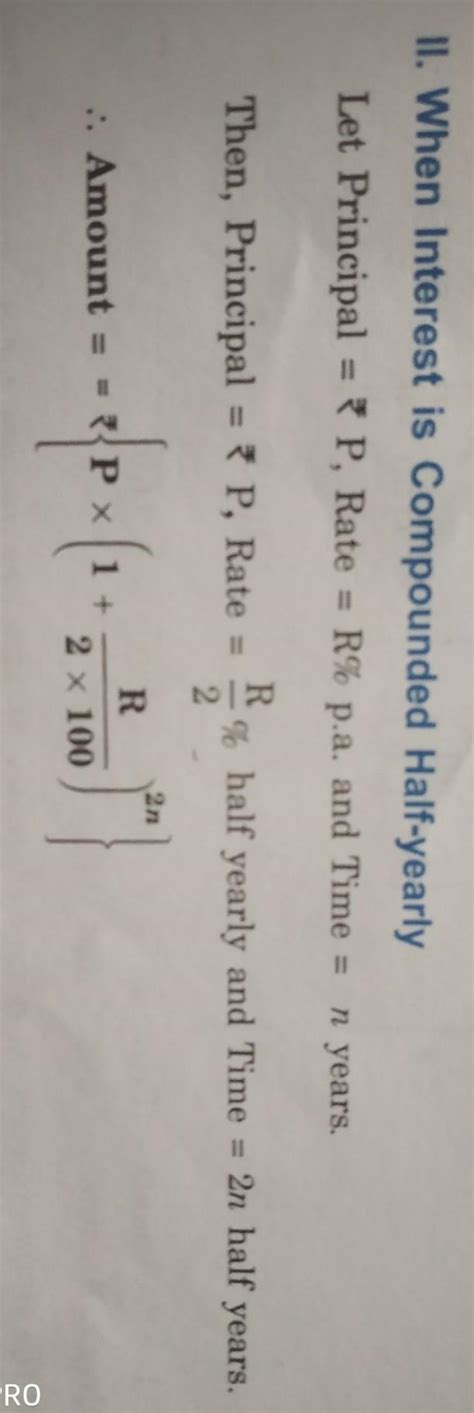when the interest is compounded half-yearly the formula for finding the ...