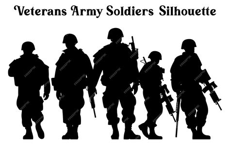 Premium Vector | Set of veterans army soldiers vector silhouettes army soldiers vector clipart ...
