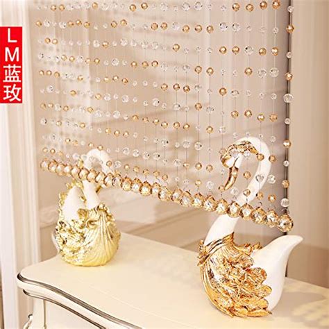 Buy NP Pure Acrylic Bead Curtain for Door or Window Partition (Golden ...