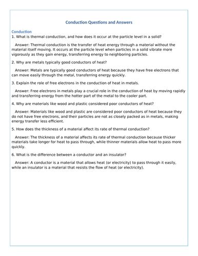 Image result for Conduction Questions Calculation