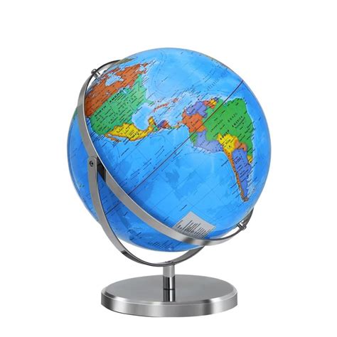 World Globe With Stainless Steel Stand 13 Inch 720 Rotating ...