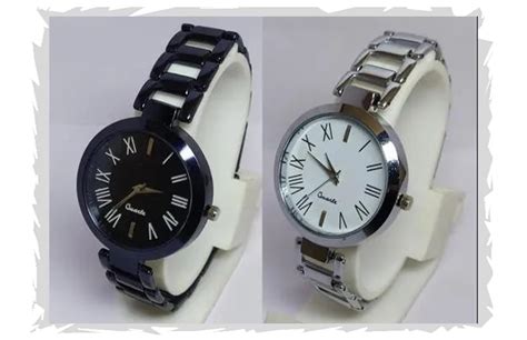 Buy FROZIL Stainless Steel Analog Black Silver Round Dial Combo Womens ...